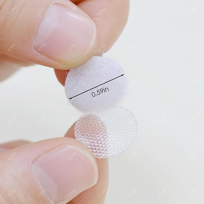 iLAND Hook and Loop Dots with Adhesive 432 pcs 0.59inch Diameter Sticky Circle Dots for Doll House Accessories and Furniture 1/6 1/12 Scale Miniature Craft Car Accessories Cute But Strong