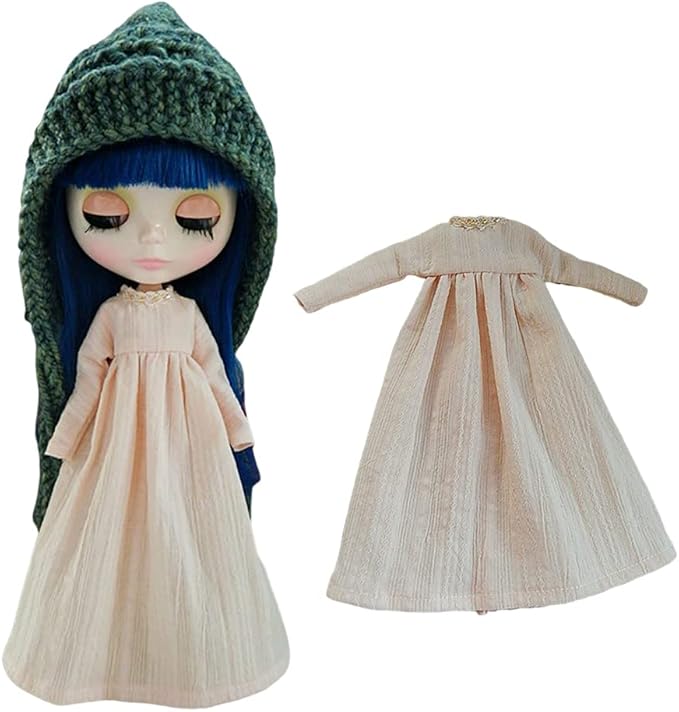 Doll Clothing Extra Long Robe for Blyth,Ob24,Licca,Azone BJD Doll Clothes Toys Accessories Gifts (Light Pink) (Only Clothes)