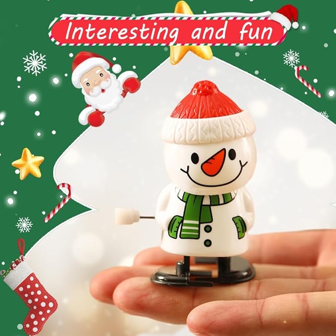 Christmas Wind Up Toys, 2026 New Christmas Stocking Stuffers Wind Up Toys, Jumping Walking Toys Funny Toy Party Gifts for Christmas Party Favors Goody Bag Filler (Colorful)