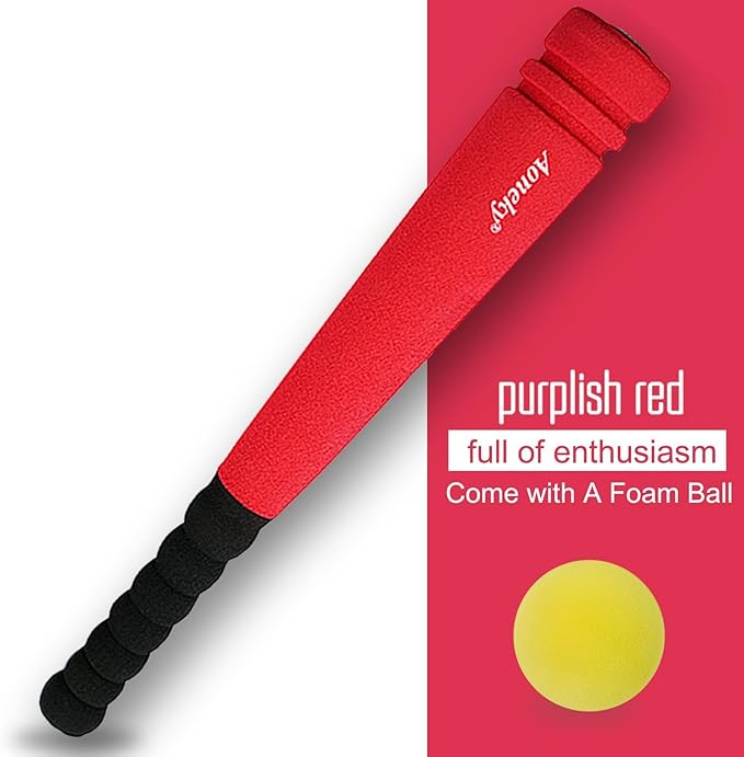 Aoneky Mini Foam Baseball Bat and Ball Set for Toddlers 1-3, Soft Safe Indoor Outdoor Toy for Kids Age 1 2 3 Years, 16.5 Inch Lightweight Batting Practice Toy, Gift for Boys Girls