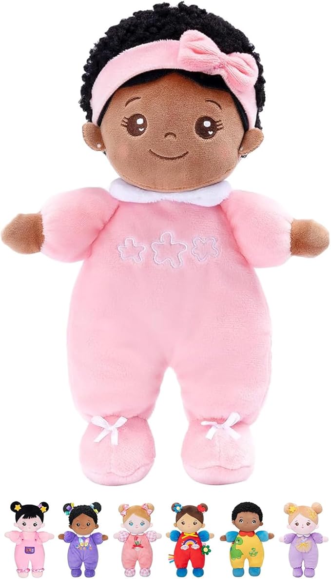 OUOZZZ 10" Black Baby Doll - 1 Year Old Girl Birthday Gifts First African American Baby Dolls for Toddler Girl Toys, Snuggle Buddy for Infants