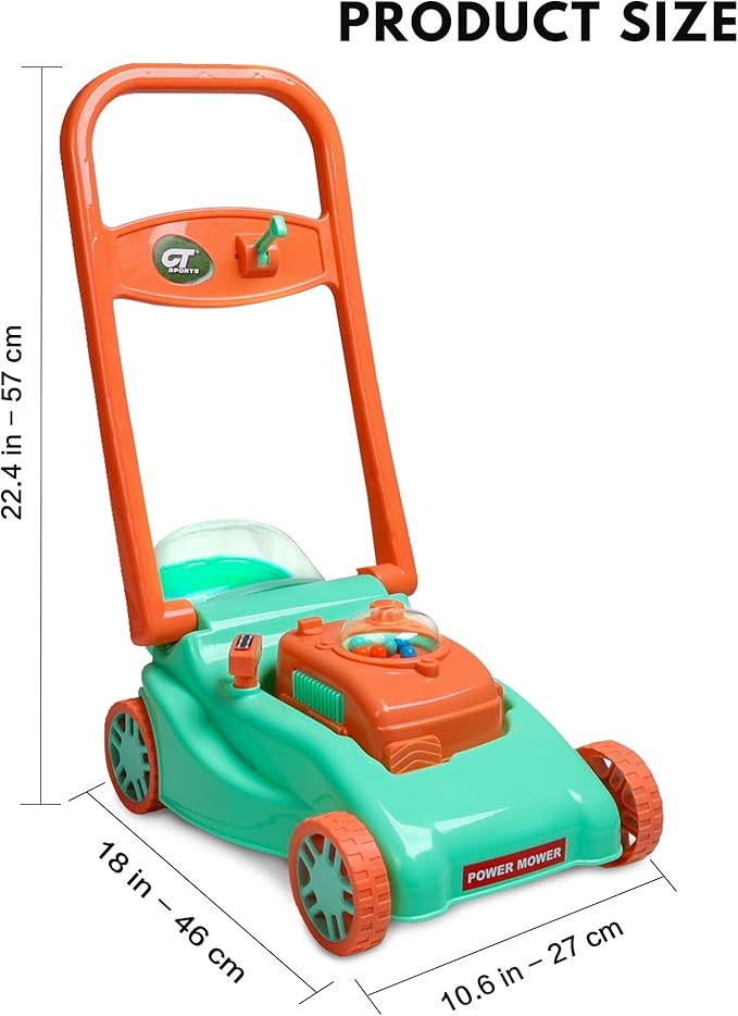 Kids Lawn Mower with Realistic Grass-Cutting Action and Sounds–No Batteries Required | Kids Lawn Mower，Fun Outdoor Push Toy for Kids