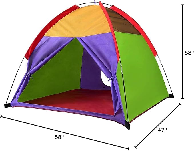 Alvantor® Play Tents for Kids Pop Up Toddler Tent Indoor/Outdoor for Children Boys Girls Pets Portable Playhouse Camping Playground 58"x58"x47" Rainbow