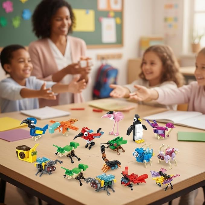 Party Favors for Kids - 24 Pack Animals Building Blocks for Goodie Bags Stocking Stuffers Classroom Prizes Birthday Gifts Toy Building Sets for Kids 6-12yrs