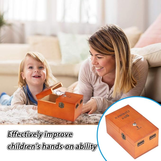 Useless Box with Surprises Wooden Useless Box Fully Assembled Toy for Adults and Children