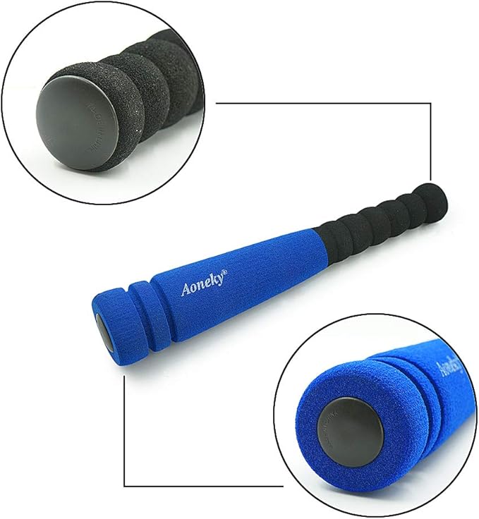Aoneky Mini Foam Tball Set for Toddlers - Carry Bag Included - Best Baseball T Ball Toys for Kids Age 1 Years Old (Blue)