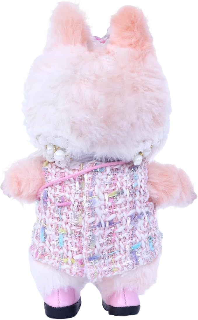 17cm Doll Clothes Sets(No Doll) Pink Dress Outfits Handcrafted Designer Clothing Including Dress,Shoes,Bow Hair Accessory,Cute Rabbit Decoration