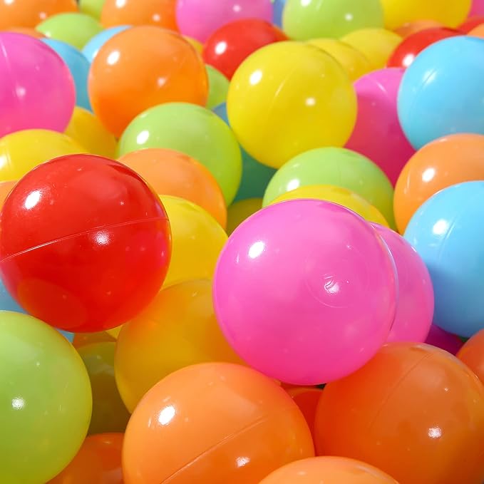STARBOLO Ball Pit Balls for Toddlers Pack of 100 200 500 - BPA&Phthalate Free Non-Toxic Crush Proof Soft Plastic Balls for 1-5Years Old Toddlers Girl Kids Birthday Pool Playpen Tent Party