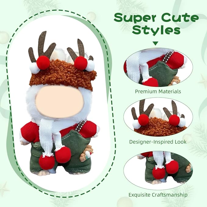 3 Pack Compatible for Labubu Clothes,17cm Doll Clothes Set,Luxury Designer Outfits,Cute Birthday Party Costumes,Valentines Day Gifts for Her Him,Stylish Fashion Wardrobe Accessories for 17cm Dolls