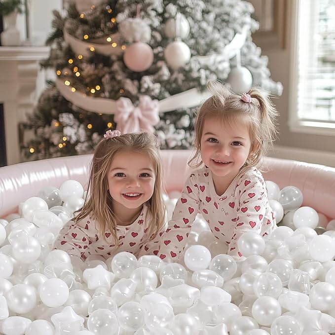 TRENDPLAY Star Ball Pit Balls for Toddlers -50 100 200 Count Star Balls Different Shapes, Non-Toxic Plastic Balls for Safe Play, Boys Girls Festival Party Decoration