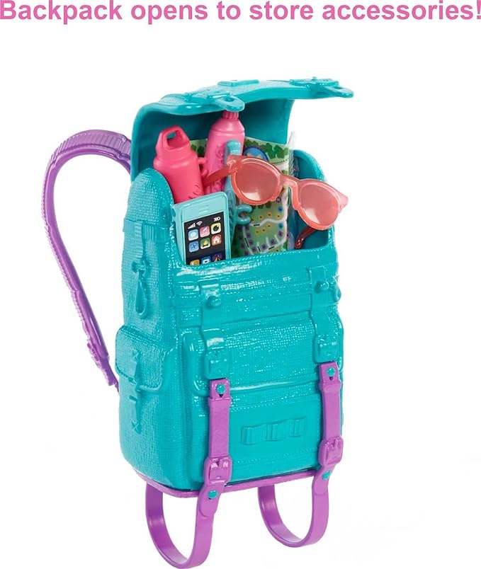 Barbie Doll and Accessories, It Takes Two “Malibu” Camping Doll with Pet Puppy and 10+ Accessories