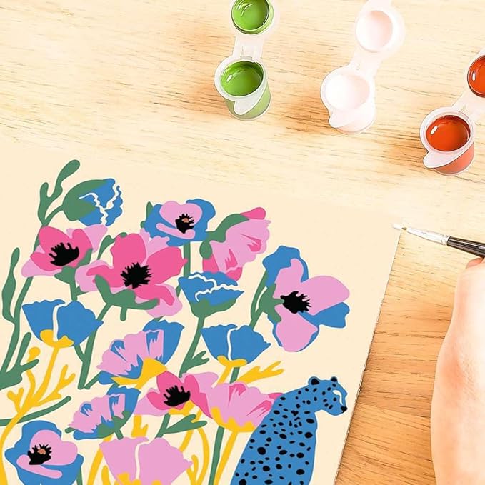 Ravensburger - CreArt Poppies, Paint by Number Kit, Contains a Pre-Printed Board 20x20cm, Brush, Colors and Accessories, Relaxing Creative Game for Adults 14+ Years