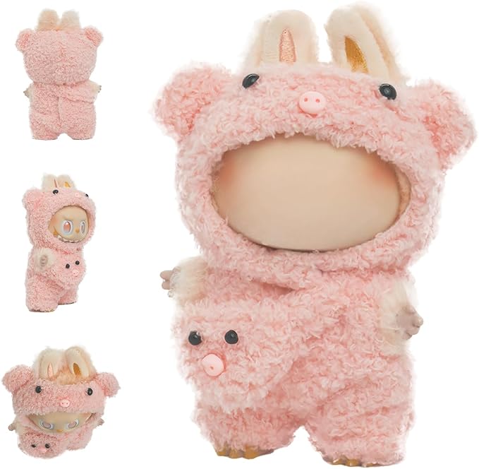 Clothes for labubu 17cm Accessories Suit Cute Clothes for Doll Dress up Animal Style Outfits (NO Doll) (Pig)
