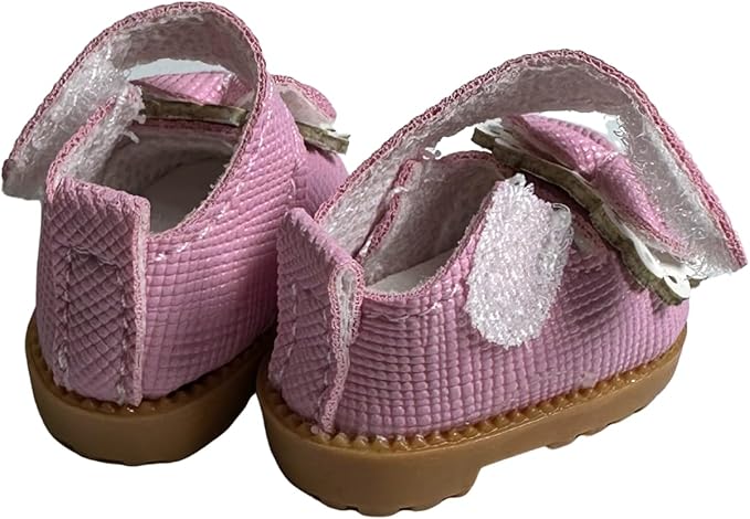 Premium Doll Shoes for Lububu, 15cm 17cm Dolls Accessories, Mini Leather Shoes Fashion Dress Up Doll Shoes Replacement (2, Mary Jane - Black & Pink)