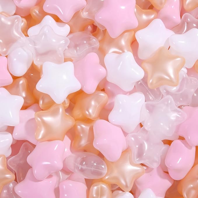 STARBOLO Star Ball Pit Balls for Toddlers -100pcs Stars 2.55-Inch Phthalate Free BPA Free Non-Toxic Crush Proof Play Balls for Play Tent Pool Playhouse Playpen Party Decoration.