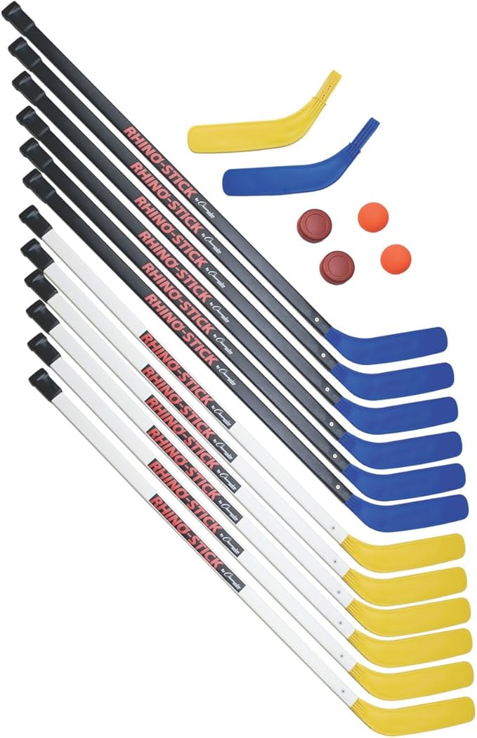 Champion Sports Rhino Stick Hockey Set – Durable ABS Sticks, Non-Marring Blades, Multiple Sizes – Complete Sets