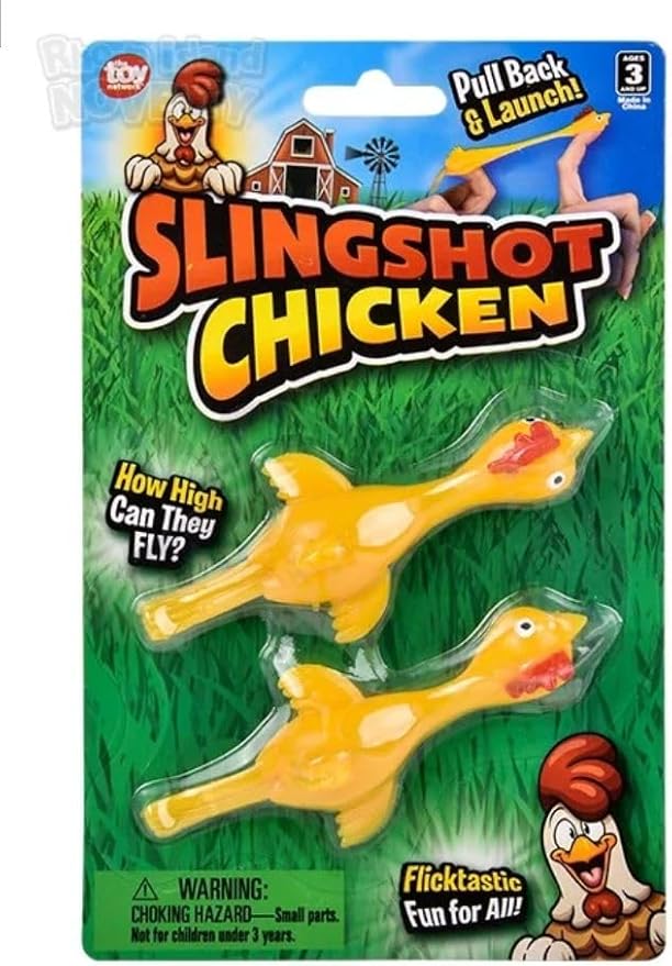 Chicken Flings Slingshot | 2 Pack on Blister Card | 4.33 Inch Farm Theme Slingshot Toys