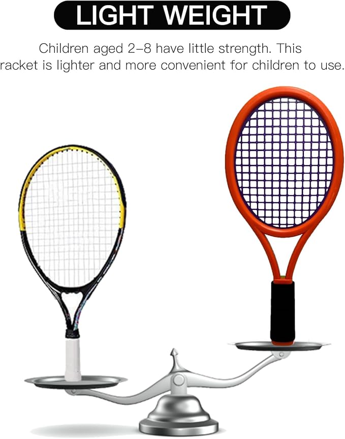 Crefotu Kid Tennis Racket Set for Toddler,Children,Sponge Handle, includes 6 Badminton, 1 Tennis Ball, Bag and 2 Balls - Increase Children's Sports,Improve Tennis Skills