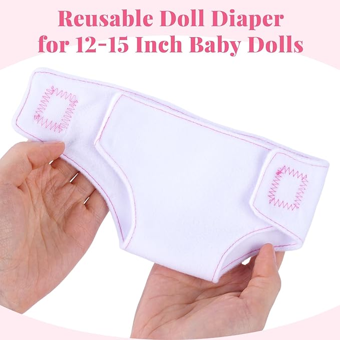 BABESIDE Baby Doll Accessories, Doll Carrier with 2 Doll Diapers – Baby Dolls Accessories Set for 12-15 Inch Dolls, Pretend Play Gift for Girls