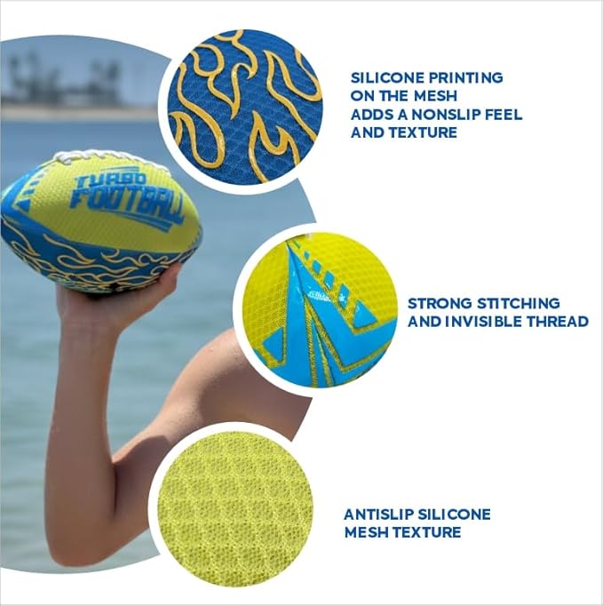 SOAK Waterproof Floating Football for Pool & Beach, Lightweight Non-Slip Surface, Easy Grip Water Toy for Outdoor Play