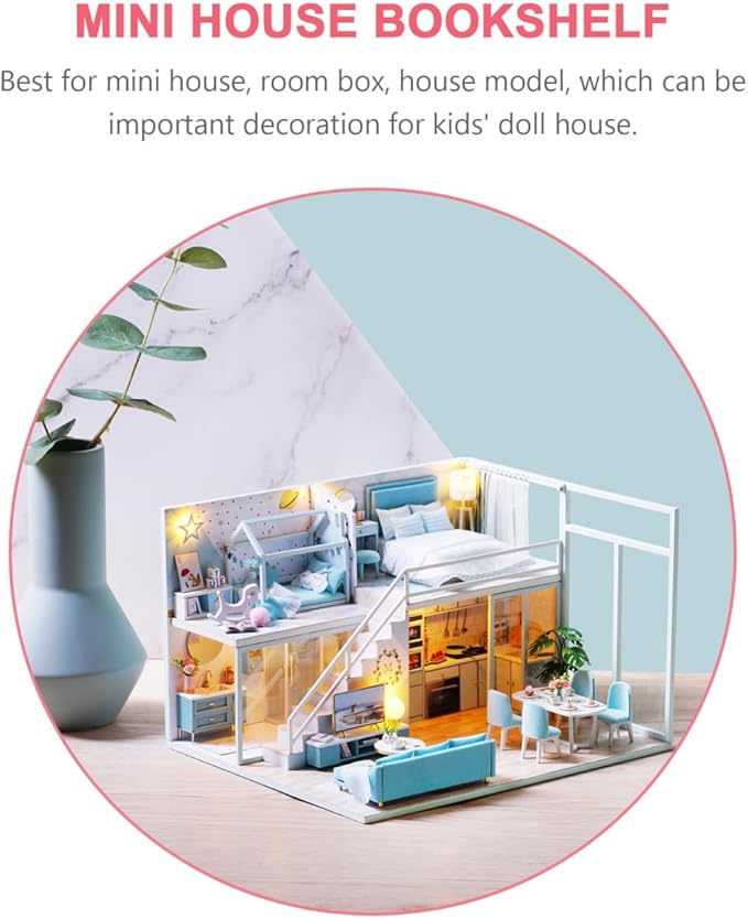 SEWACC Miniature Acrylic Furniture Miniature Storage Case Decorative Doll House Accessory
