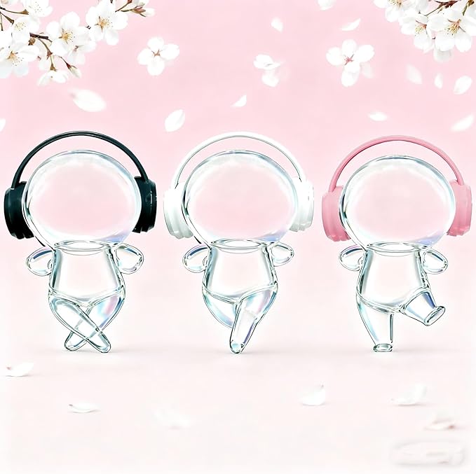 3D Printed Headphones Accessories for 17cm Doll(No Dolls)，for Dolls 3.94-6.69inch（10-17cm） in Size，Suitable for Daily Display, Great As a Gift(Black Headphones)