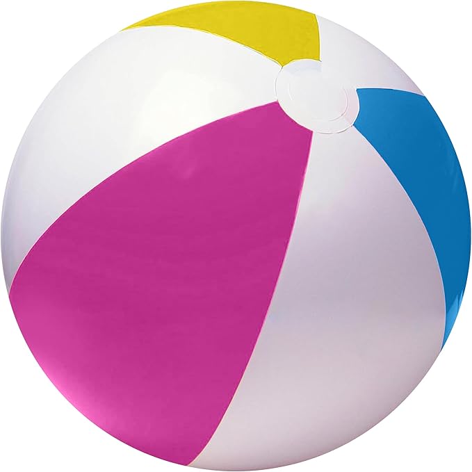 Happy Hippo 22" Beach Ball (Pack of 3), Inflatable Beach Balls, Swimming Pool Toys, Classic, Pastel