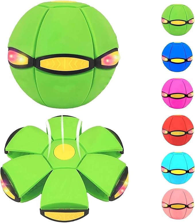 Magic Bouncing Ball, Magic Bouncing Ball with 6 Light, Dual Form Freely Switchable, Parent-Child Interaction Suitable for Indoor & Outdoor Use (Green)