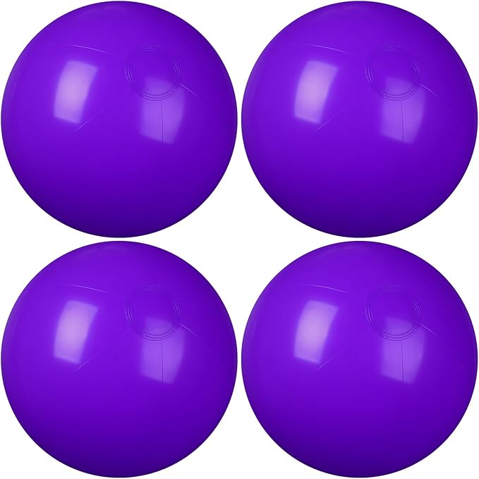 4 Pcs Inflatable Beach Ball 24 inch Swimming Pool Balls Summer Outdoor Decor Ball Ornaments Floatable Beach Balls for Swimming Pool Birthday Party Supplies