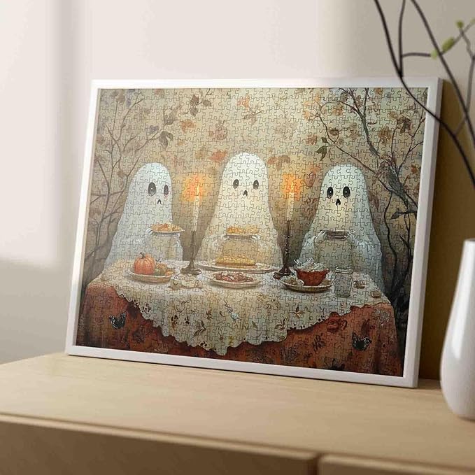 Halloween Jigsaw Puzzles for Adults 1000 Piece Puzzle for Adults,Cute Little Devil Candlelight,Intellectual Decompressing Fun Family Game Wall Decor Entertainment Toys 19.7 x 27.6 Inch