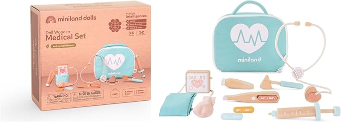 Miniland Doll Wooden Medical Set - Quality, ECO, Imaginative