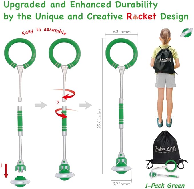 Rocket Flashing LED Ankle Skip Fun Cool Jumping Gift for Ages 5 6 7 8 9 10+ Kids NO Battery Charging Needed Family Exercise Fitness Coordination Balance Extra Energy Burning
