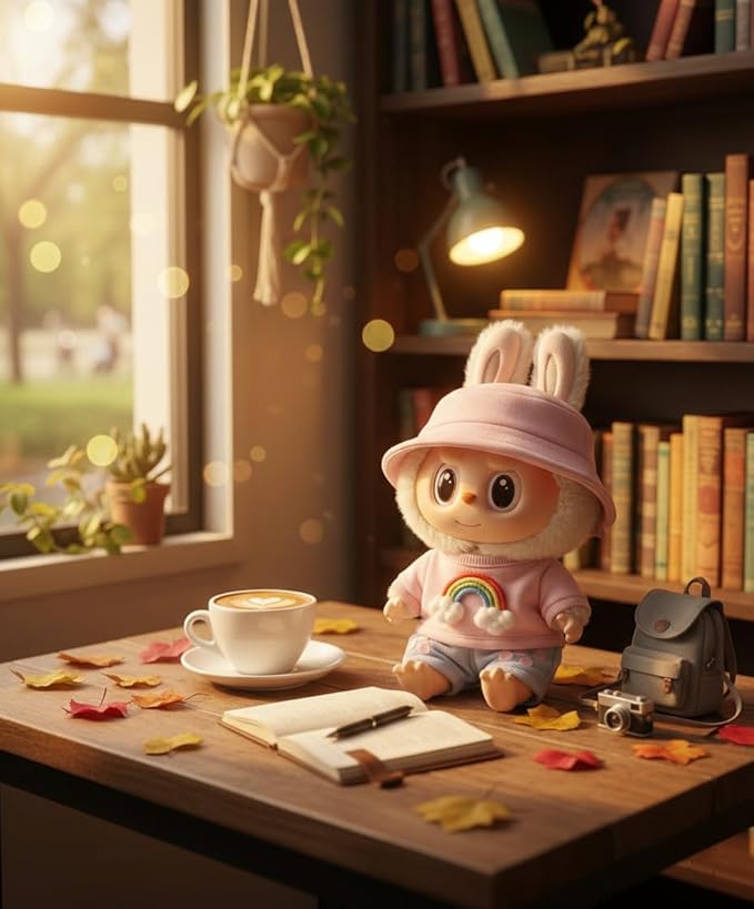 Rainbow Outfit Compatible with 17cm Labubu - Colorful Clothes for Big into Energy Labubu, Doll Costume, Soft Fabric, Easy to Dress,DIY Outfit Accessories Gift for Friend & Fans(Pink Rainbow)