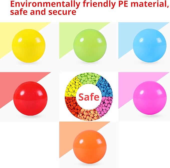 STARBOLO Ball Pit Balls for Toddlers Pack of 100 200 500 - BPA&Phthalate Free Non-Toxic Crush Proof Soft Plastic Balls for 1-5Years Old Toddlers Girl Kids Birthday Pool Playpen Tent Party