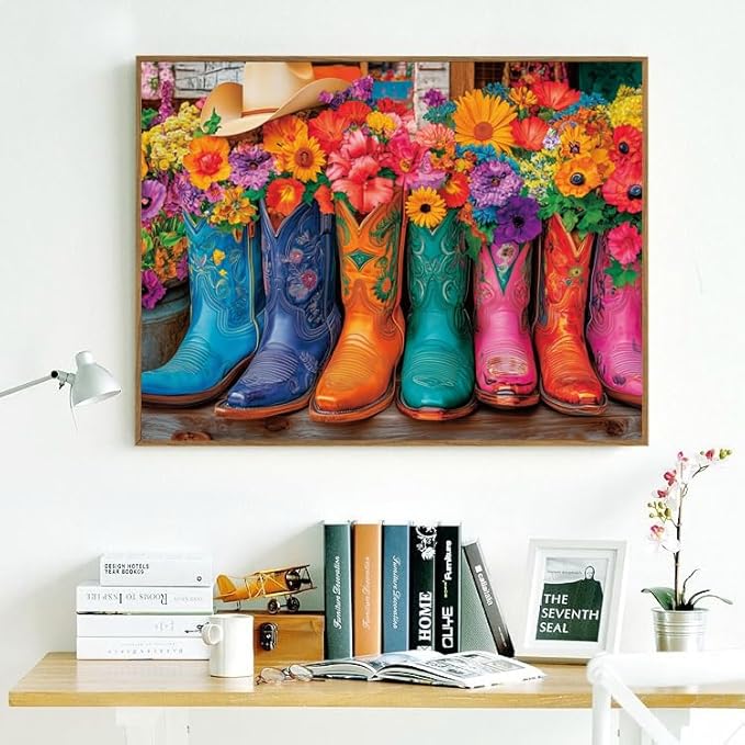 500 Piece Puzzles for Adults Colorful Boots & Hat 20.5 x 15 Inch 500 Piece Jigsaw Puzzles for Adults Educational Challenge