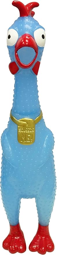 Animolds Squeeze Me Rubber Chicken Toy | Screaming Squeaky Chicken for Kids & Dogs | Novelty Prank Gag Gift (1 Pack Glow in The Dark)