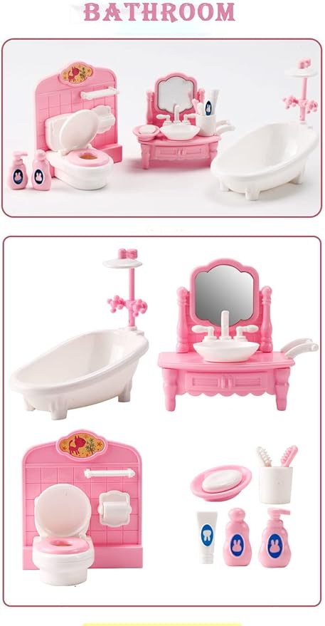 20 Pcs Mini Bathroom Set 1:12 Mini Living Room Set Miniature Accessories Miniature Furniture Accessories Model for Mini Dreamhouse