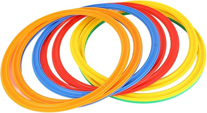 Yosoo Sports Speed Ring Toy Set Improves Speed and Overall Health with 10 Rings and 10 Buckles for Playground and Garden Plastic Material