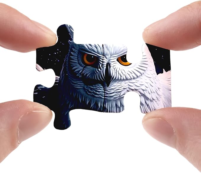 Owl Puzzle for Adults 1000 Pieces, Fantasy Art Jigsaw Puzzle, Animal Galaxy Nebula Paint Puzzle