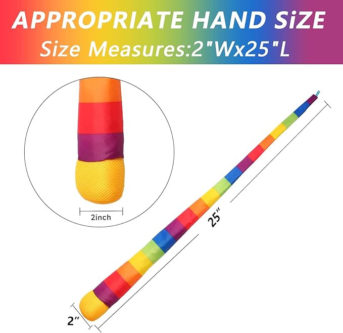 Leyndo 4 Pcs Throw and Catch Ball with Rainbow Tail, Soft Rainbow Play Ball, Sports Comet Balls Playground Toys Bulk for Indoor Outdoor Games Activities Throwing School, 25.59'' Long