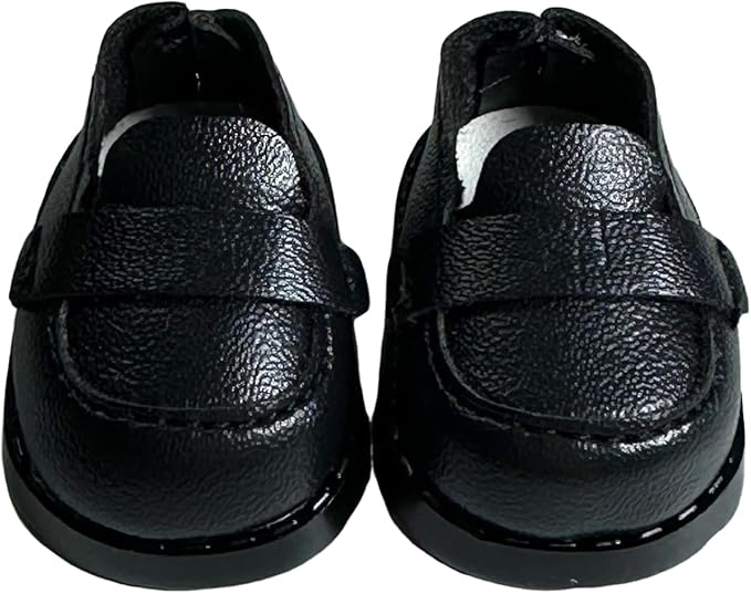 Premium Doll Shoes for Lububu, 15cm 17cm Dolls Accessories, Mini Leather Shoes Fashion Dress Up Doll Shoes Replacement (2, Loafer - Black & White)