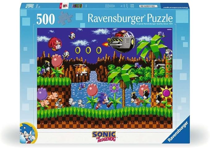 Ravensburger Sonic The Hedgehog: Classic 500 Piece Jigsaw Puzzle - 12001135 - Handcrafted Tooling, Made in Germany, Every Piece Fits Together Perfectly