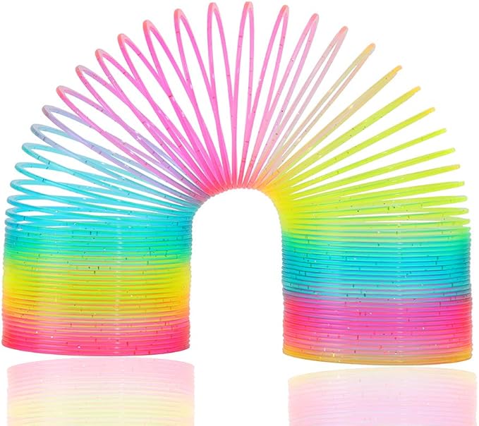 Magic Giant Rainbow Coil Toy - Jumbo Classic Multicolor Coil Spring Toy for Boys and Girls Birthday Christmas Party(4.2 x 4.2 inch)