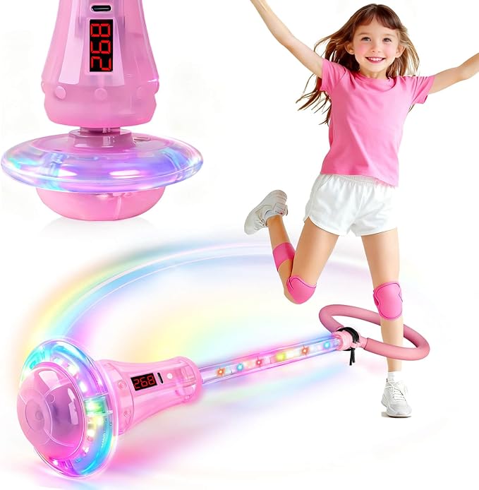 Dolanus Skip Toy with Counter- Laps, Time, Distance, Toys for 5-12 Year Old Kids, Girls Birthday Gifts for Age 5 6 7 8 9 10 11 12, Outdoor Outside Sports Games, Girls Toys Ages 6-8 8-13 (Pink)