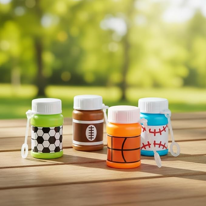 Fun Express - Sports Mini Bubble Bottles (2dz) - Toys - Bubbles - Bubble Bottles - 24 Pieces