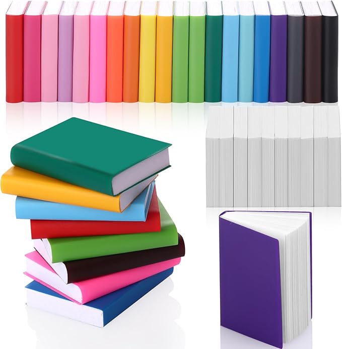 Draupnir 50 Pcs Book Miniatures, 40 Colorful Miniature Books und 10 Miniature White Book, 1:12 Scale Miniatures Books Tiny Christmas for Dollhouse Crafts Bookshelf Decoration