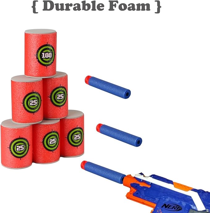 Dreampark Bullet Darts Target for Nerf N-Strike Elite Series Blasters 24pcs Pack Soft EVA Material (Red)