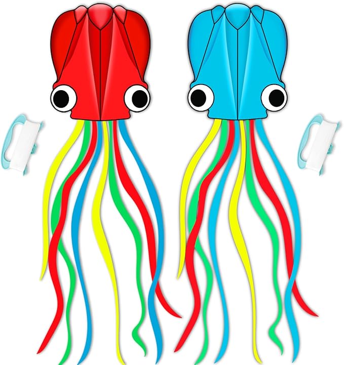 Large Octopus Kites for Kids & Adults,Big Kite for Beginners, Kites for Kids Ages 4-8,Outdoors Activities with Line and Handle