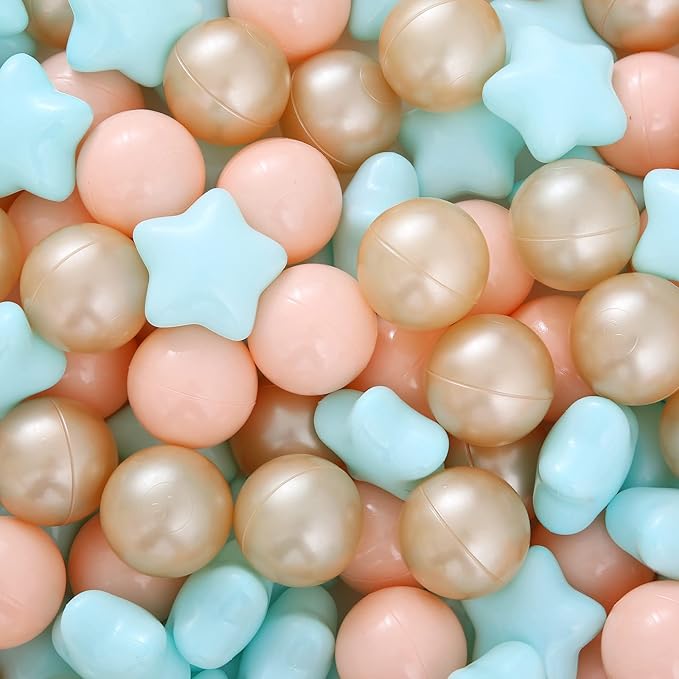 Realhaha Ball Pit Balls 50 100 200 500, Star Shapes for Babies Kids Playpen Plastic Balls for Babies Ball Pool Puppy Playballs