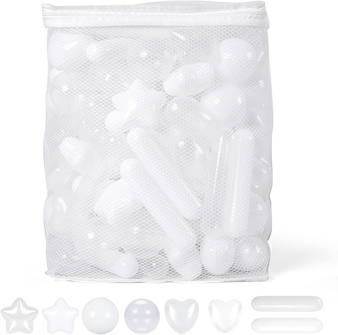 STARBOLO Ball Pit Balls for Baby and Toddler, 150 200 Pack White Mixed Shaped Balls Phthalate Free BPA Free Crush Proof Plastic Pit Balls Play Toys for Kids Ball Pit, Pool,Play Tent,Party